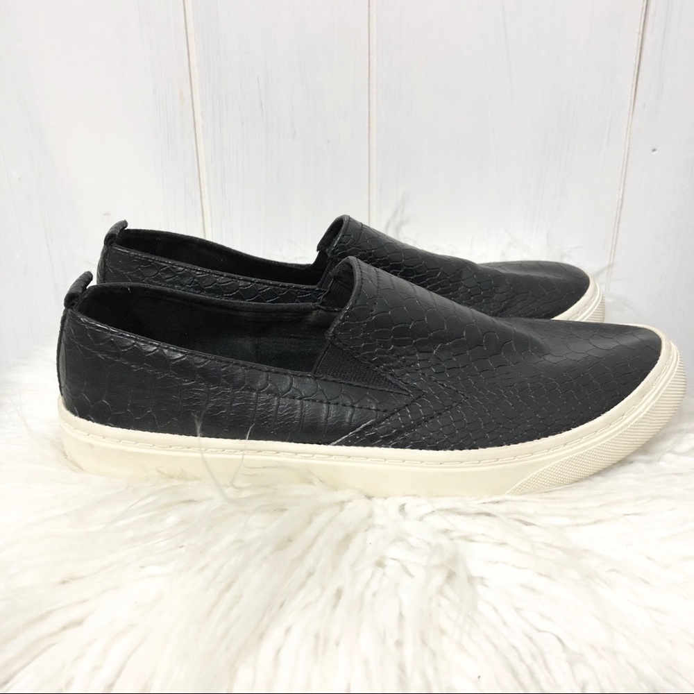 Stradivarius Faux Snakeskin Slip On Sneakers